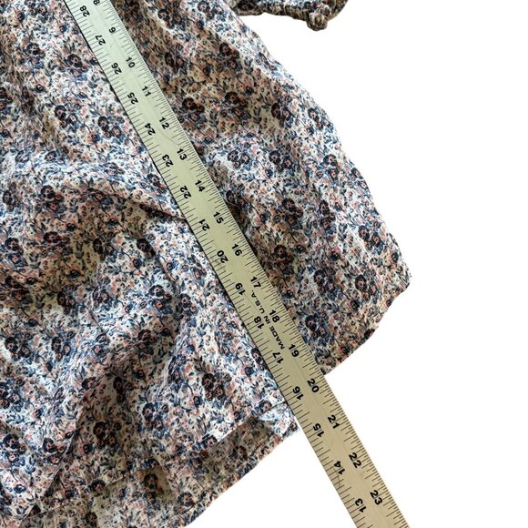 Loft Floral Smocked Off-Shoulder Top XXS Cotton/Viscose Blend Multicolor - Picture 7 of 7